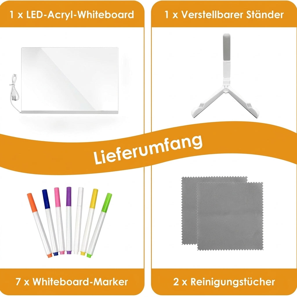 LED Leuchttafel Beschreibbar USB – Neon Board Werbedisplay Gastronomie Büro Kinder
