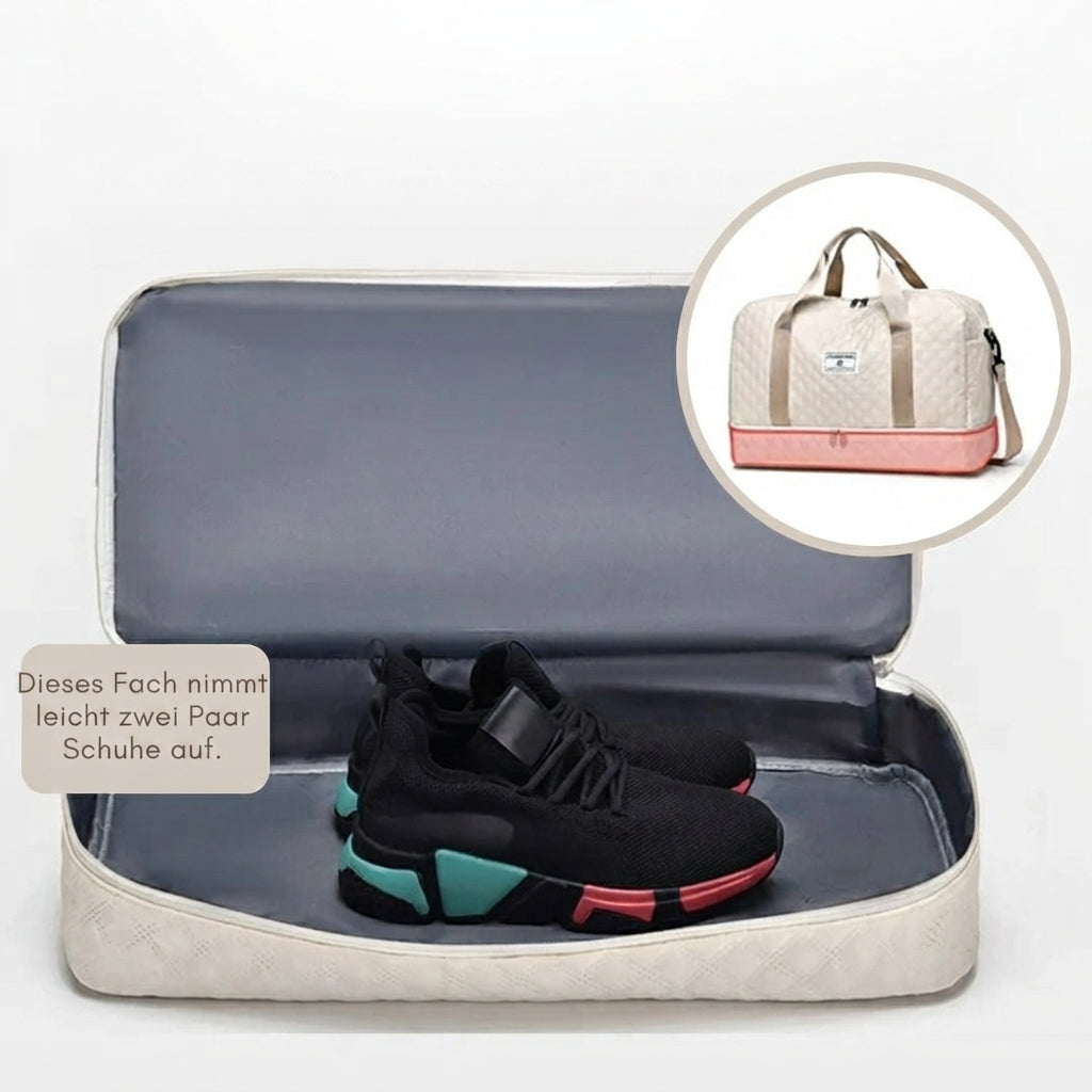 Gesteppte Reisetasche mit Schuhfach - Travique