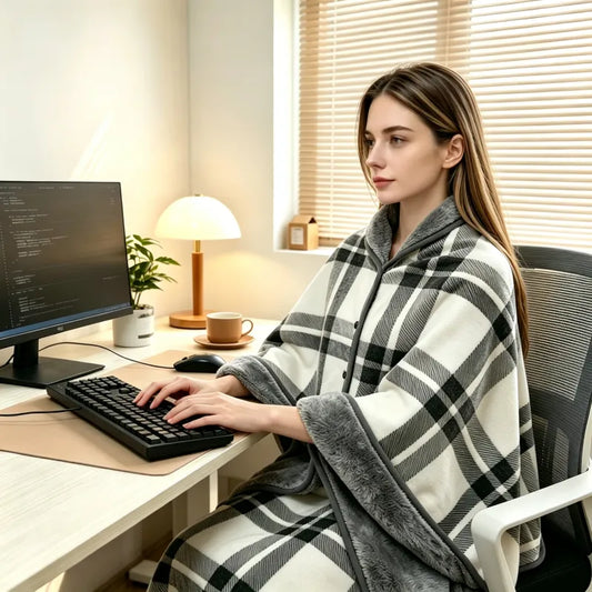 Kuscheldecke mit Knöpfen – warm eingehüllt im Büro, auf dem Sofa und unterwegs