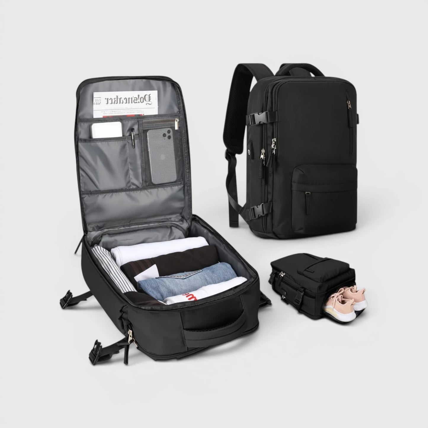 Reiserucksack mit Schuhfach und USB-Anschluss - Travelliva