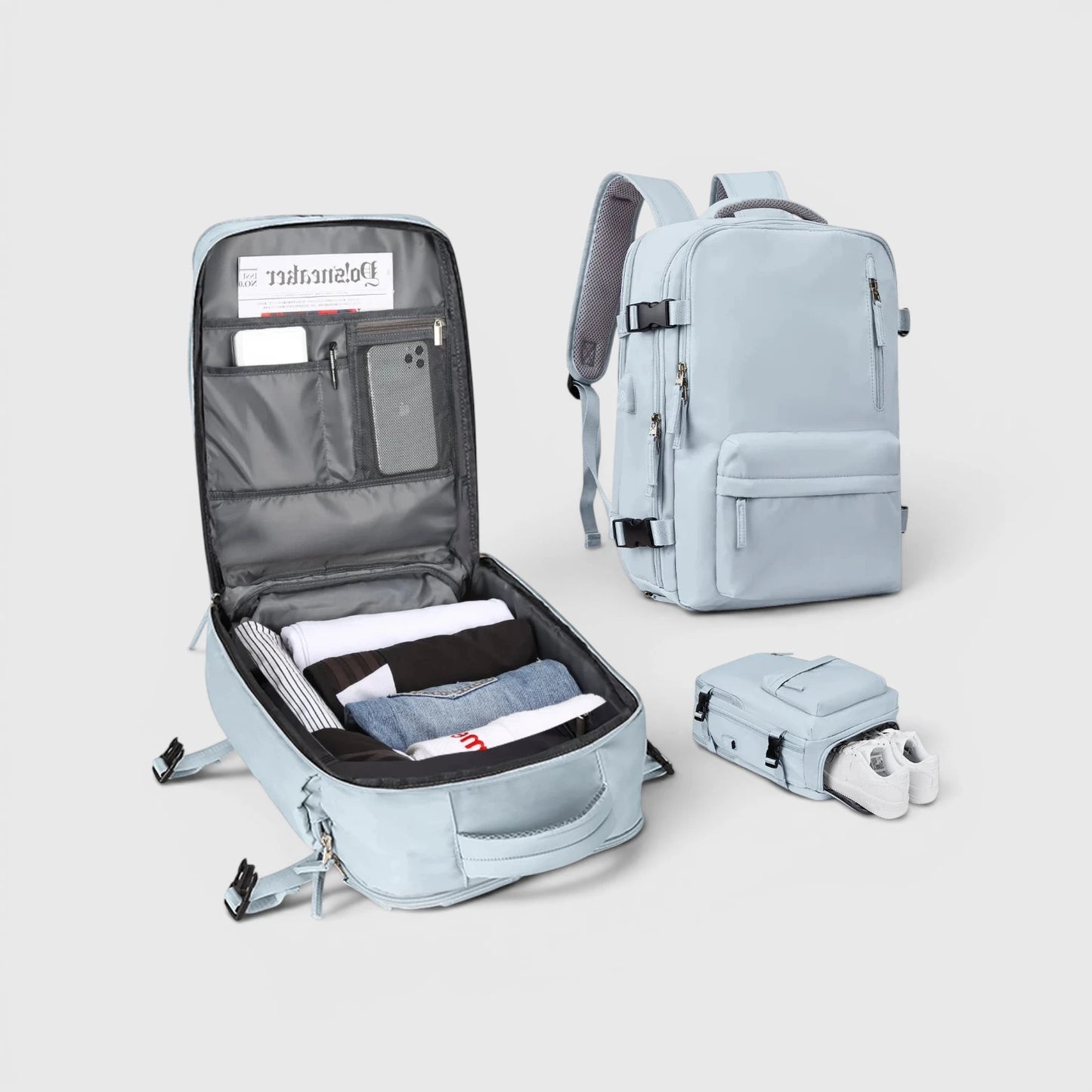 Reiserucksack mit Schuhfach und USB-Anschluss - Travelliva