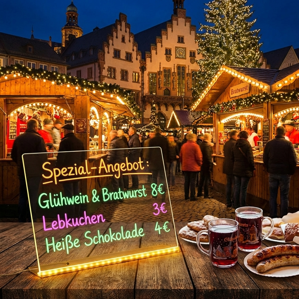 LED Leuchttafel Beschreibbar USB – Neon Board Werbedisplay Gastronomie Büro Kinder