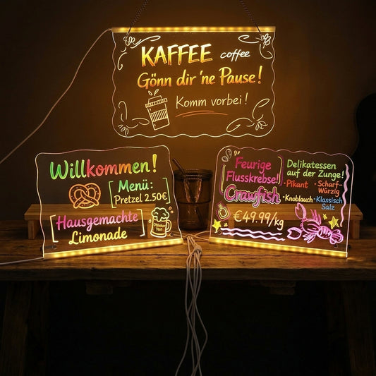 Designer LED-Leuchttafel – Kreatives Neon-Board mit Struktur-Effekt – Wasserwelle / Wolke / Fischschuppe