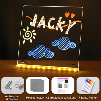 LED-Leuchttafel – Flexibles Notizboard & Werbedisplay – Stehend oder Hängend, USB
