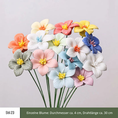 Handgefertigte Keramikblumen – 9er Set