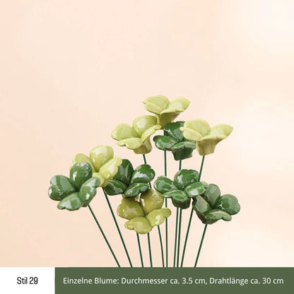 Handgefertigte Keramikblumen – 9er Set