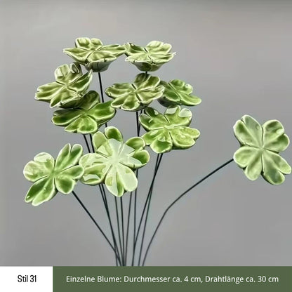 Handgefertigte Keramikblumen – 9er Set