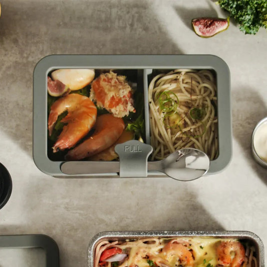 ULTITAN Titan Lunchbox mit Glasdeckel, Trennwand und Löffel