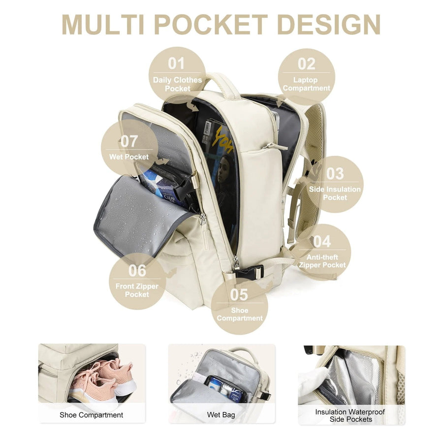 Reiserucksack mit Schuhfach und USB-Anschluss - Travelliva