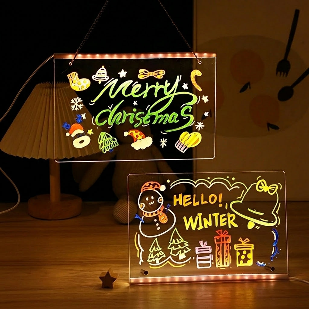LED-Leuchttafel – Flexibles Notizboard & Werbedisplay – Stehend oder Hängend, USB