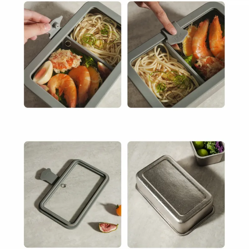 ULTITAN Titan Lunchbox mit Glasdeckel, Trennwand und Löffel