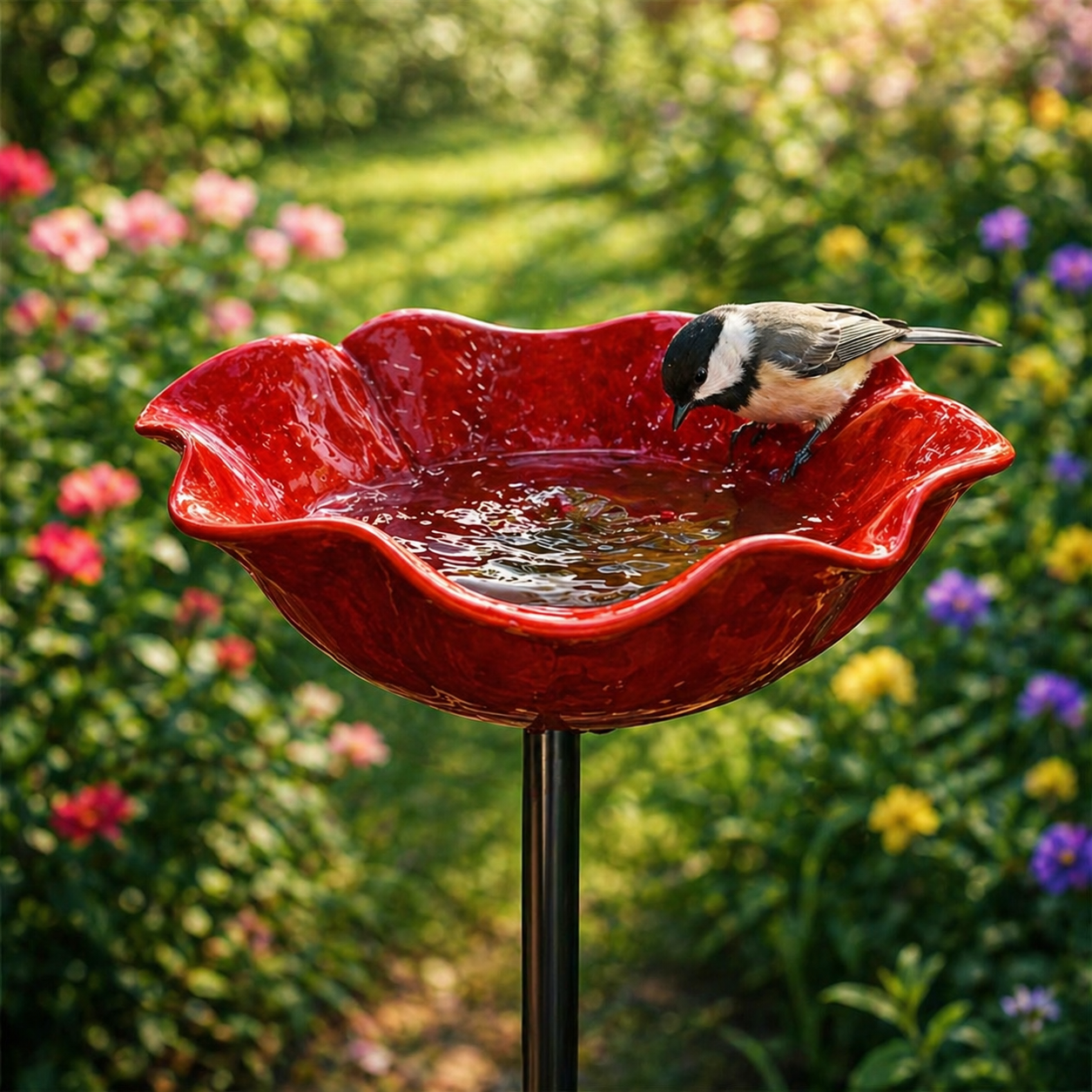Vogelblüten - Handgefertigte Vogeltränke in Blütenform | 4er-Set
