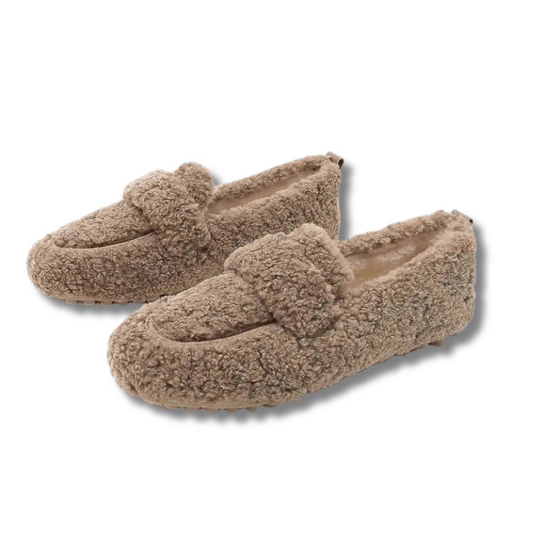 Warme Winter-Hausschuhe für Damen im Plüsch-Loafer-Design