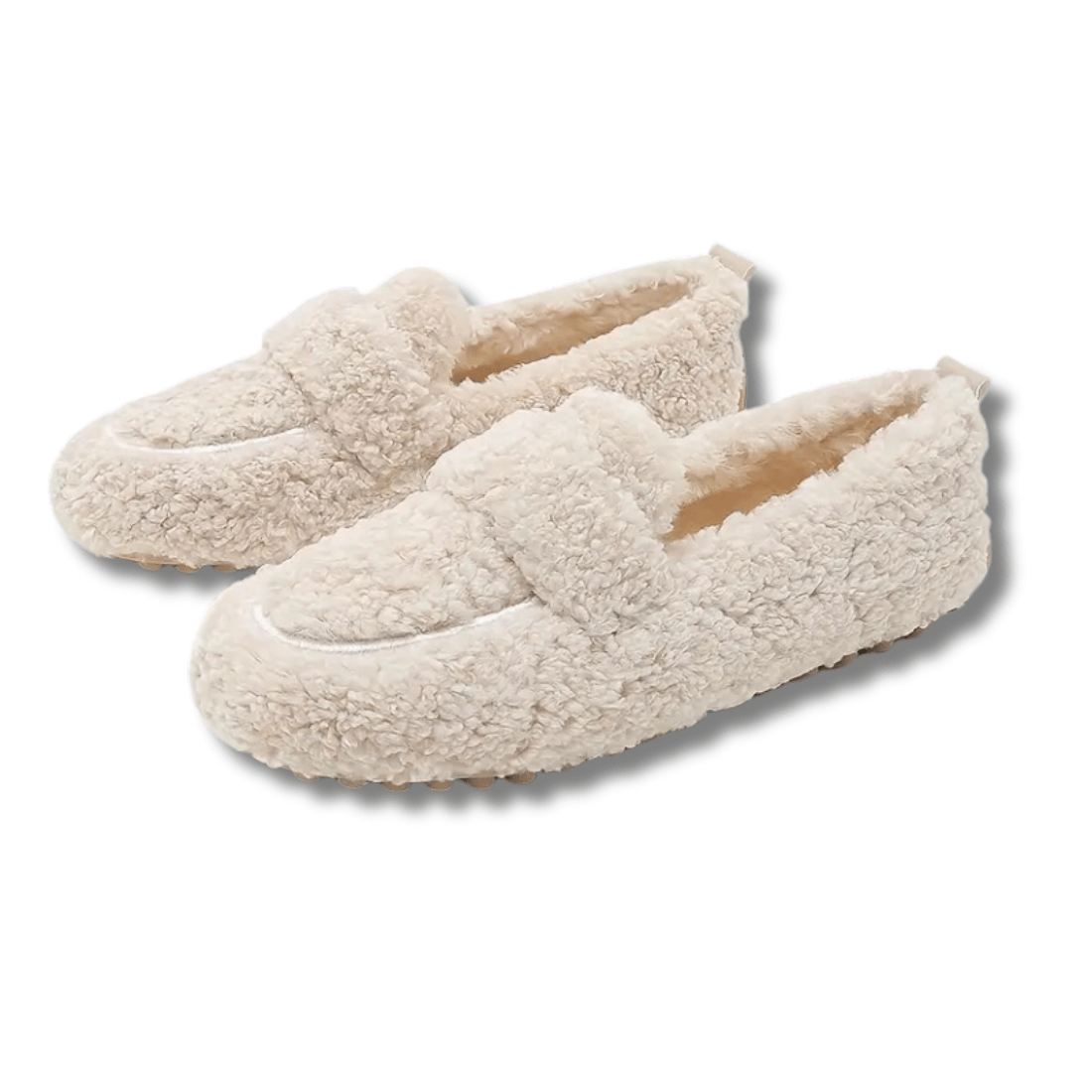 Warme Winter-Hausschuhe für Damen im Plüsch-Loafer-Design
