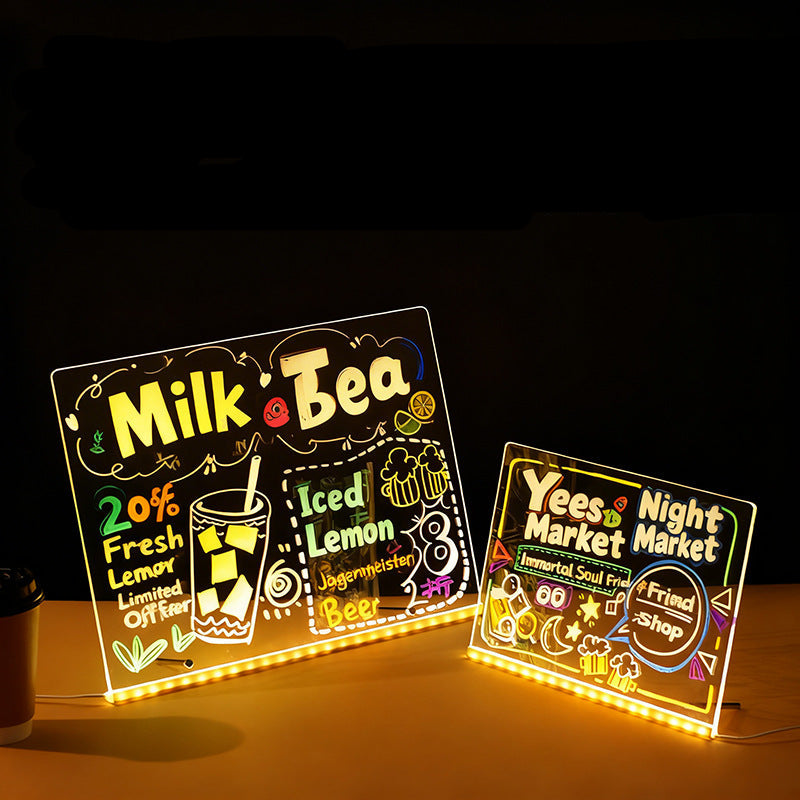 LED Leuchttafel Beschreibbar USB – Neon Board Werbedisplay Gastronomie Büro Kinder