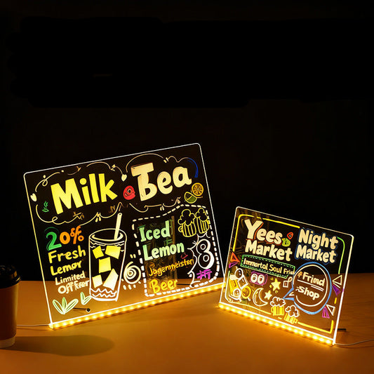 LED Leuchttafel Beschreibbar USB – Neon Board Werbedisplay Gastronomie Büro Kinder