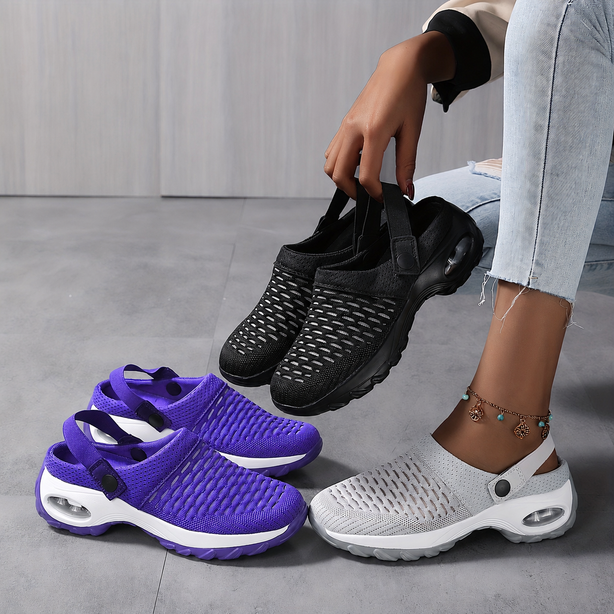 Orthopädische Clogs Damen Mesh | Luftpolster-Dämpfung | Rutschfeste Slipper | Luniva
