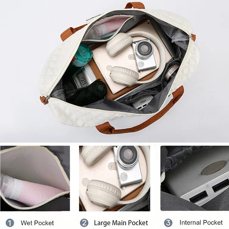 Travessia Reisetasche mit Schuhfach und Rautenmuster