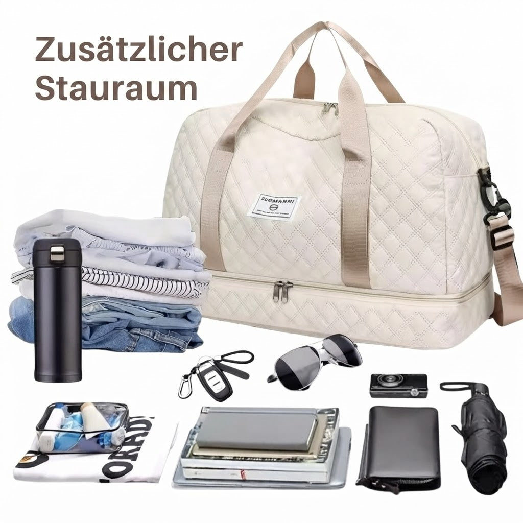 Gesteppte Reisetasche mit Schuhfach - Travique