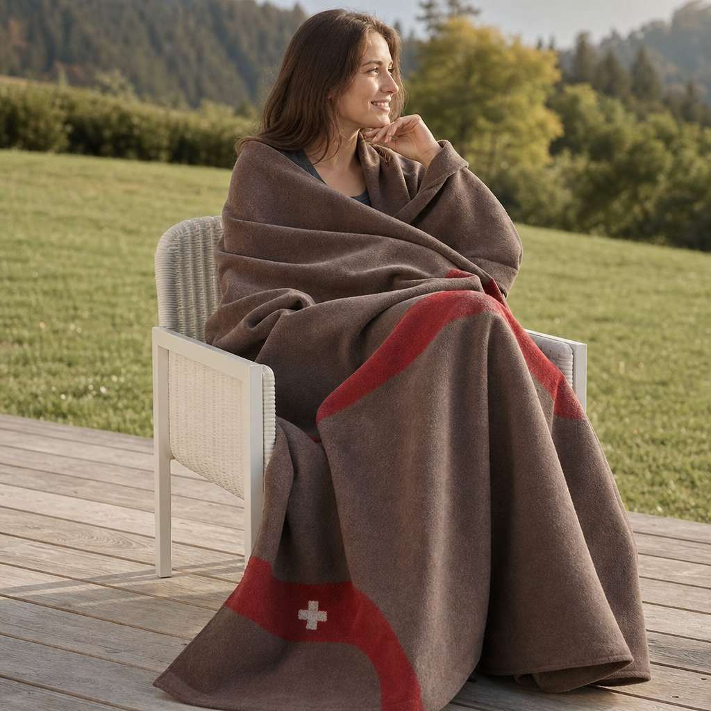 Wolldecke 140 x 200 cm – warme Outdoor-Momente mit stilvollem Retro-Flair – 人物场景首图