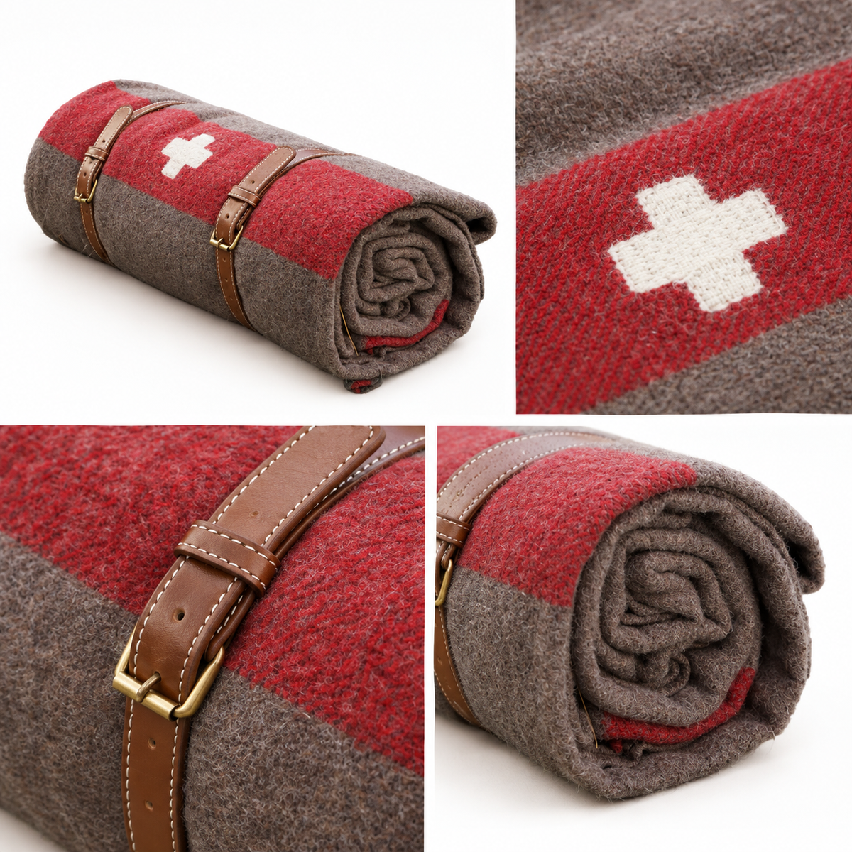 Wolldecke 140 x 200 cm – warme Outdoor-Momente mit stilvollem Retro-Flair – 材质细节图
