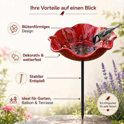 Vogelblüten - Handgefertigte Vogeltränke in Blütenform | 4er-Set