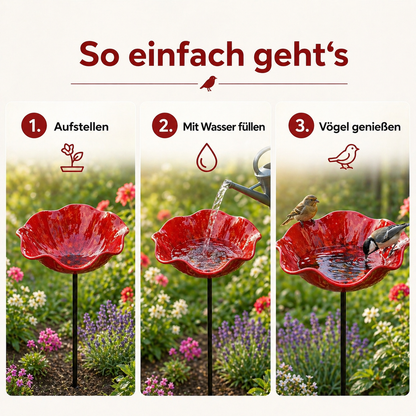 Vogelblüten - Handgefertigte Vogeltränke in Blütenform | 4er-Set
