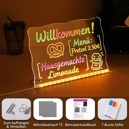 Designer LED-Leuchttafel – Kreatives Neon-Board mit Struktur-Effekt – Wasserwelle / Wolke / Fischschuppe