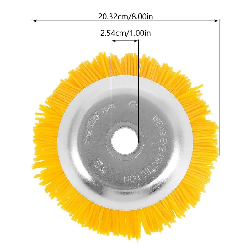 Nylonfaden-Mähkopf 20,32 cm (8 Zoll) für Rasenmäher – 4-in-1: Unkrautentfernung, Moosbeseitigung, Fliesen- & Rostreinigung