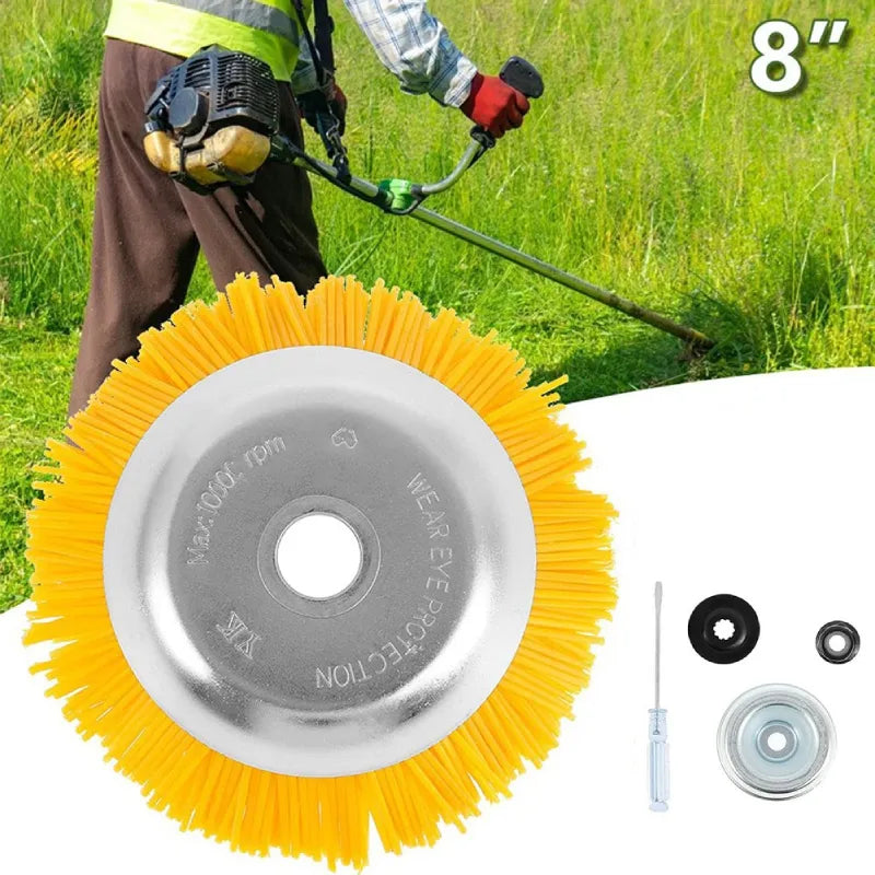 Nylonfaden-Mähkopf 20,32 cm (8 Zoll) für Rasenmäher – 4-in-1: Unkrautentfernung, Moosbeseitigung, Fliesen- & Rostreinigung