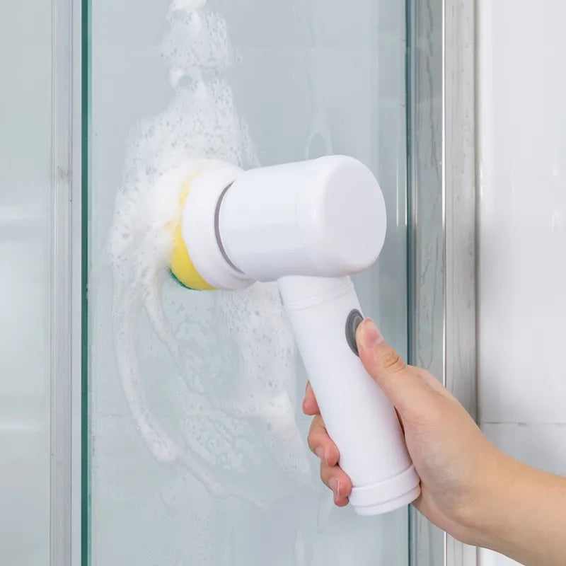 Kabellose Hand-Reinigungsbürste mit 6 Aufsätzen – Komplett wasserdicht, kraftvoll, für Küche & Bad