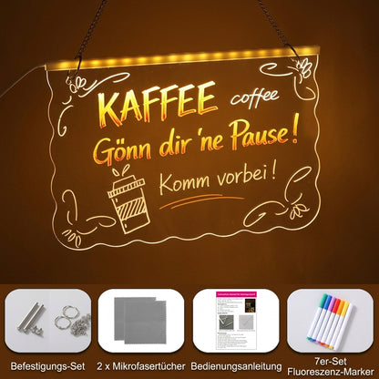 Designer LED-Leuchttafel – Kreatives Neon-Board mit Struktur-Effekt – Wasserwelle / Wolke / Fischschuppe