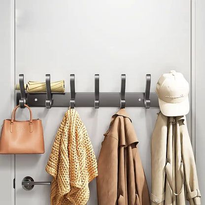 Türhakenleiste ohne Bohren (70 cm, 7 Haken) – Aluminium, für Flur, Küche & Bad