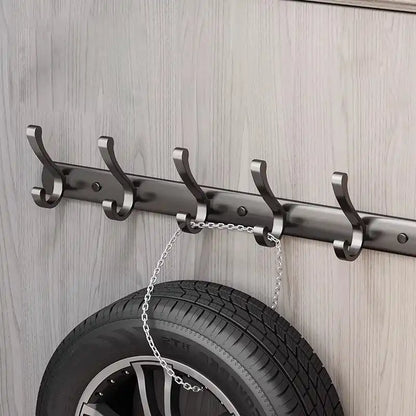 Türhakenleiste ohne Bohren (70 cm, 7 Haken) – Aluminium, für Flur, Küche & Bad