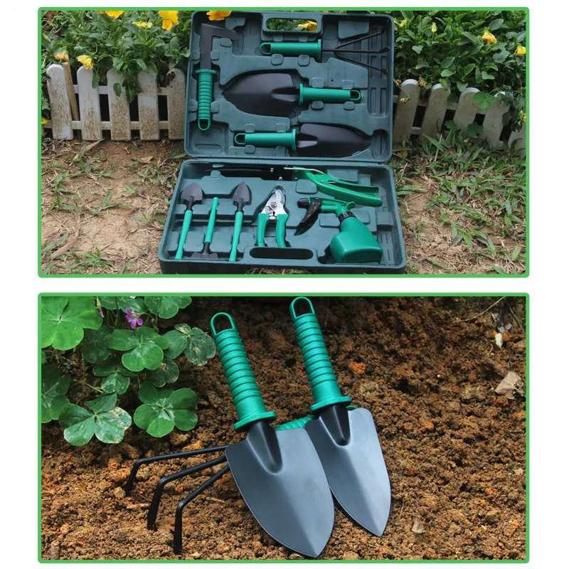 10-teiliges Gartengeräte-Set – Komplettausstattung mit Aufbewahrungsbox, für Garten & Balkon