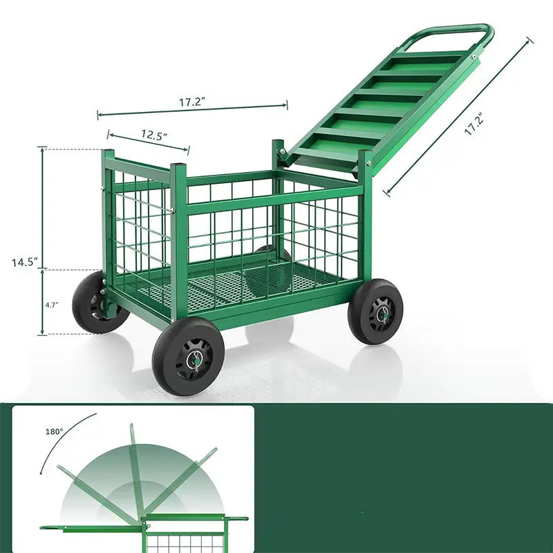 Gartenarbeitshocker mit Rädern – Multifunktional: Sitz, Transportwagen & Aufbewahrung in einem