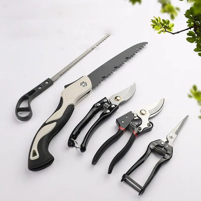 5-teiliges Gartengeräte-Set – Legierungsstahl, scharfe Klingen, ergonomisch, für alle Gartenarbeiten