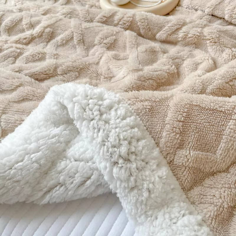 Fleecedecke doppelseitig mit 3D-Jacquardmuster – kuscheldecke flauschig für Sofa und Bett – image 7
