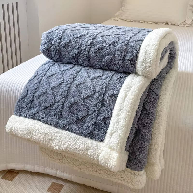 Fleecedecke doppelseitig mit 3D-Jacquardmuster – kuscheldecke flauschig für Sofa und Bett – image 9