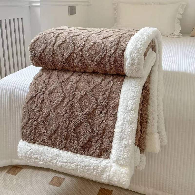 Fleecedecke doppelseitig mit 3D-Jacquardmuster – kuscheldecke flauschig für Sofa und Bett – image 10