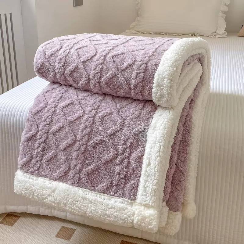 Fleecedecke doppelseitig mit 3D-Jacquardmuster – kuscheldecke flauschig für Sofa und Bett – image 12