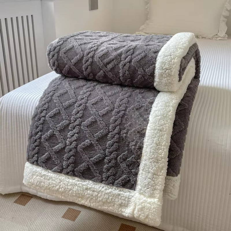Fleecedecke doppelseitig mit 3D-Jacquardmuster – kuscheldecke flauschig für Sofa und Bett – image 13