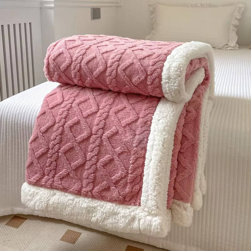 Fleecedecke doppelseitig mit 3D-Jacquardmuster – kuscheldecke flauschig für Sofa und Bett – image 14