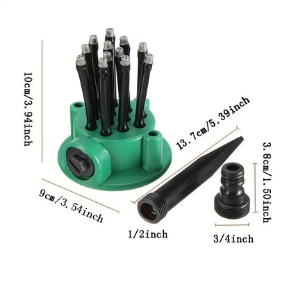 Garten-Bewässerungssprinkler – 360° Automatik, 12 Düsen, wassersparend, für Balkon & Garten
